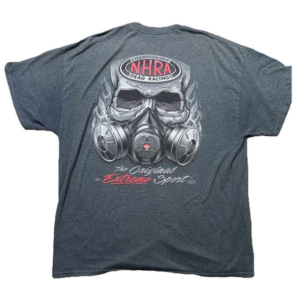 NHRA Drag Racing Graphic Shirt Vintage Motorsports Skull Grunge‎ Skater Y2K M/L